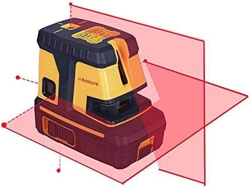 uMeasure 5 Point Cross-Line Laser Level Multi-Purpose 2 Lines 5 Dots Self Leveling with Red Beam Long-range Large Expanded Angle to 240°