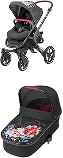 Maxi-Cosi Nova 4-Rad Kombi-Kinderwagen, komfortabel für Stadt und Land, digital flower + Oria Babywanne, für Maxi-Cosi Kinderwagen Buggy Nova, Stella, Adorra, Dana, digital flower