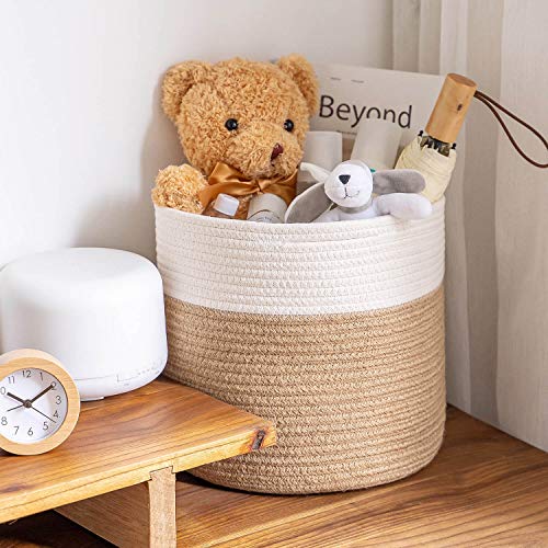 Kriitools Storage Bins Cube Organizer Baskets3 Pack Round Woven Cotton