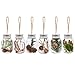 Juvale 6 Pack Clear Glass Rustic Christmas Tree Ornaments, Hanging Mason Jar Holiday Decorations, 6 Designs (1.5 x 2.6 in)