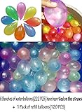 6 Bunches of Magic Water Balloons + 1 Pack Refill Colorful Balloons, Total 342 PCS Bomb Balloons Fill in 50 Seconds