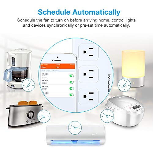 Alexa Smart Plug, IMILLET Smart Power Strip Wifi Surge Protector Compatible with Alexa IFTTT Google Assistant with 4 Outlet 4 USB Charging Port and 5ft Cord