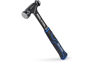 REAL STEEL Ball Peen Hammers 16 Oz Onepiece Forged Steel Ball Pein Hammer 0518, Black