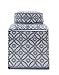 Creative Co-Op Blue & White Ceramic Ginger Jar with Lid