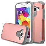 RANZ Dual Layer Bumper Case for Samsung Galaxy Core Prime G360/ Samsung Galaxy Prevail LTE, Rose Gold/Grey