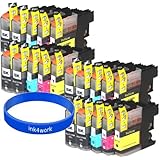 ink4work&copy; Set of 20 Pack LC103 LC-103 XL Compatible Ink Set & Wristband for Brother MFC-J285DW, MFC-J4310DW, MFC-J4410DW, MFC-J450DW, MFC-J4510DW, MFC-J4610DW, MFC-J470DW, MFC-J4710DW, MFC-J475DW, MFC-J870DW, MFC-J875DW
