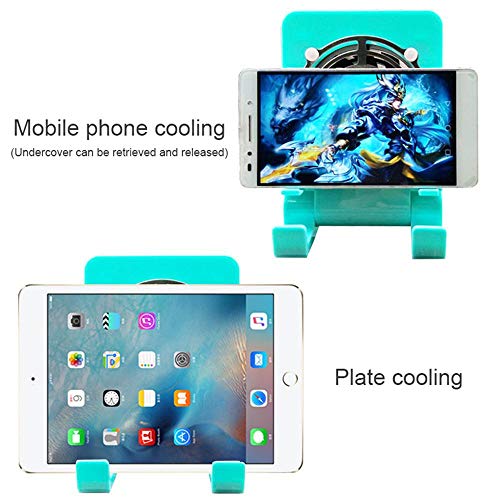 Goglor Phone Cooling Fan, 2 in 1 Portable Cell Phone Cooler Radiator & Tablet Holder Stand, Adjustable Angle Lazy Desktop Stand Cooling Pad for Ipad & Samsung iPhone Smartphone