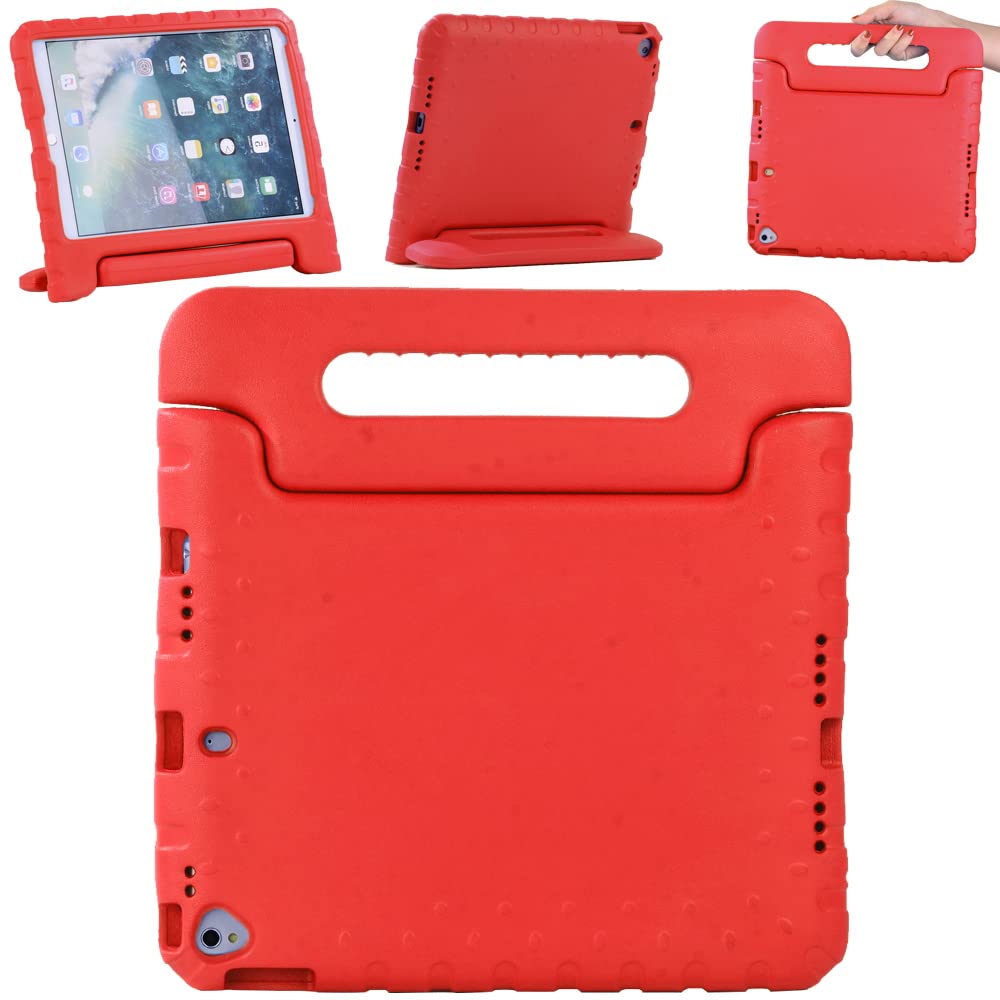 FINDING CASE for New iPad 10.2 Inch 2021/2020/2019 (9th/8th/7th Gen), Shockproof Lightweight Convertible Handle Stand Protective Kids Case for iPad Pro 10.5" 2017, iPad Air 3 10.5 2019 (red)