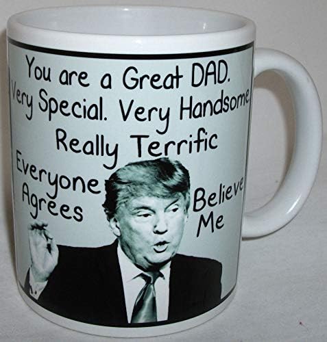 Ceramic Novelty Donald Trump Dad Uncle Boyfriend Coffee Tea Mug (DAD (black/white))