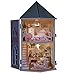 Rylai 3D Puzzles Miniature Dollhouse DIY Kit w/ Light -Love Fort Series Dolls Houses Accessories with Furniture LED Music Box Best Birthday Gift for Women and Girls