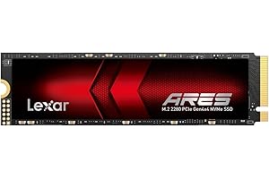 Lexar ARES 512GB SSD, M.2 2280 PCIe Gen4x4 1.4 Internal NVMe SSD, Up to 7,200MB/s Read, Internal Solid State Drive for PS5, P