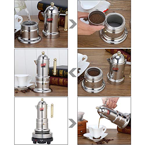 DYB Espressokocher Moka Topf Induktion Kaffee Topf Italian Style Moka Pot Kälte Brühkaffeemaschine Edelstahl Home… – Bild 6