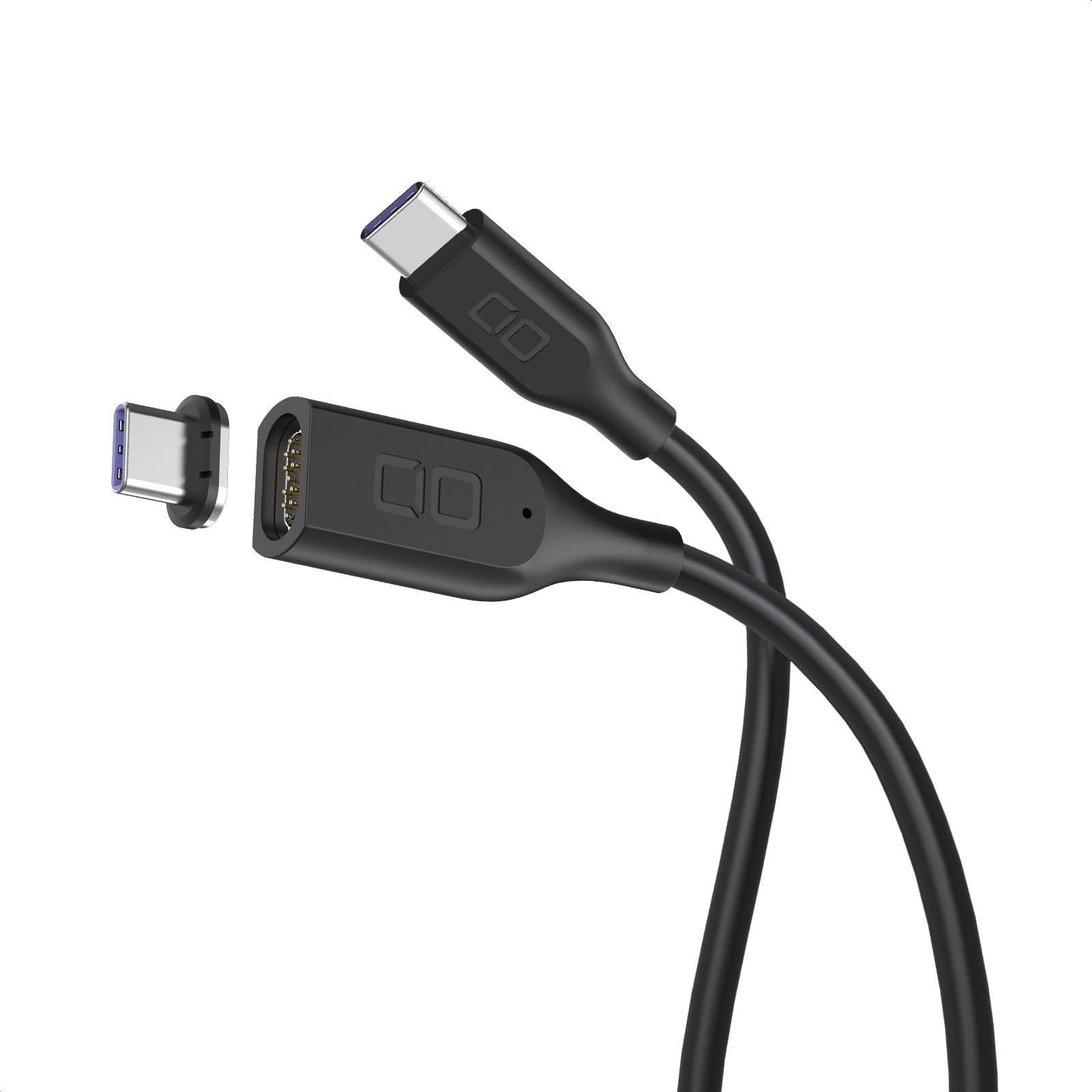 CIO マグネットシリコンケーブル 100W対応 USB Type-C 磁石で脱着 防水規格 IPX5対応 iphone15/16/17 タイプC ケーブル (ストレート,ブラック, 1m)商品画像