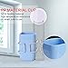 FAMLOVE Toothbrush Holder Wall Mounted Stainless Steel Bathroom Toothbrush Holder Set Modern Blue Green with 2 Cups Large Capacity Toothpate Stand - Couple's Design