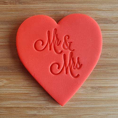 Mr and Mrs Cookie Stamp Fondant Embosser Icing Frosting