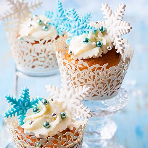 Joylive New 3 Pcs Snowflake Fondant Cake Decorating Plunger Sugarcraft Cutter Mold Tools Snow Flake Xmas Cookies