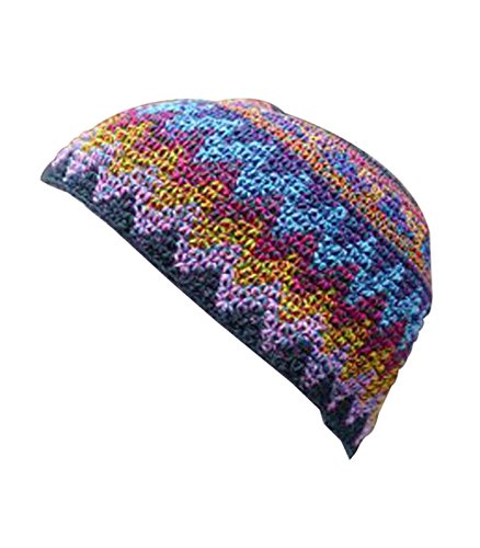 Inspirit Arts Medium Short Skull Cap Beanie Handmade Cotton Hat Multi Color
