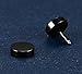 Round Stainless Steel Dumbbell Ear Stud Earrings for Unisex,Black