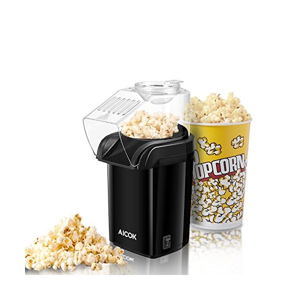 Hot-Air-Popcorn-Maker-Aicok-1200W-Retro-Popcorn-Machine-Healthy-and-Fat-Free-Popcorn-Popper-Measuring-Cup-Removable-Lid Hot Air Popcorn Maker, Aicok 1200W Retro Popcorn Machine, Healthy and Fat-Free Popcorn Popper, Measuring Cup, Removable Lid