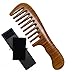 Meta-C Portable Comb – Made From One Whole Piece Of Natural Green Sandal Wood – Wave Handle (Wider tooth)
