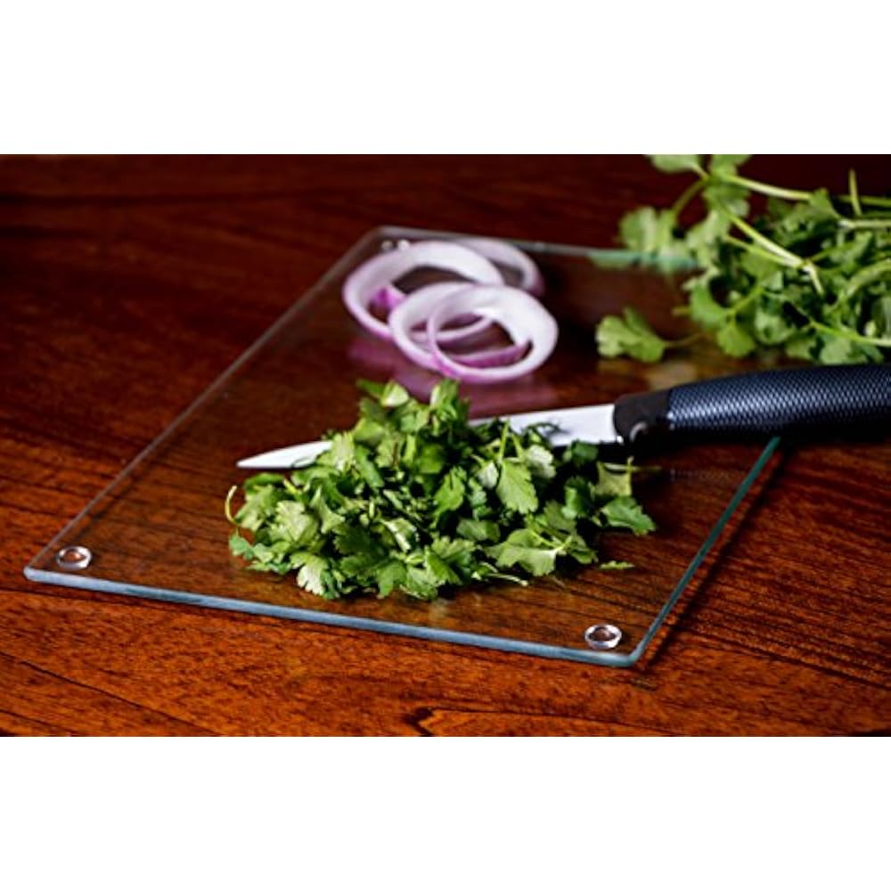 Cutting Boards Striated 8 X 12 Inch Glass Set By 4 Pack, NonSlip