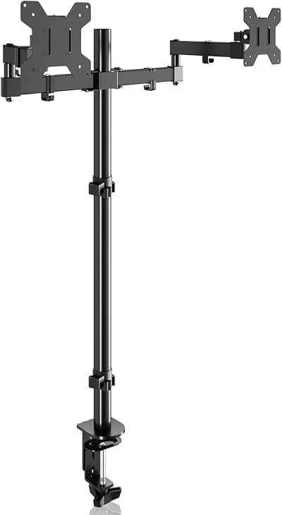 Bracwiser Dual Fully Adjustable Monitor Arm Stand MD7842 31.5 Inch Pole