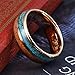 Three Keys Jewelry 8mm Tungsten Wedding Ring Koa Wood Antler Turquoise Inlay Vikings Hunting Ring Band