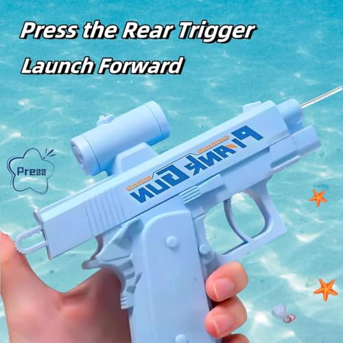 Water Guns, Prank Gun, Two-Way Reverse Gun Shoots Back At User, Fun Office & School Pool Or Beach Summer Toy Gifts For Adult (1, Blue)