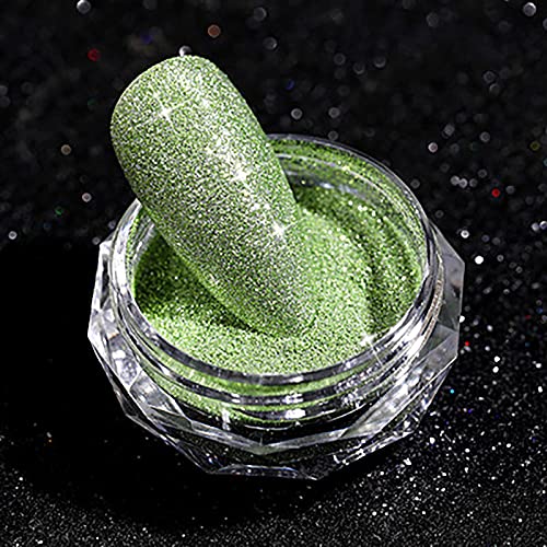Holographic Nail Glitter Metallic Mirror Effect Nail Powder-Shining Doll Polish For Salon Home Nail(#01)