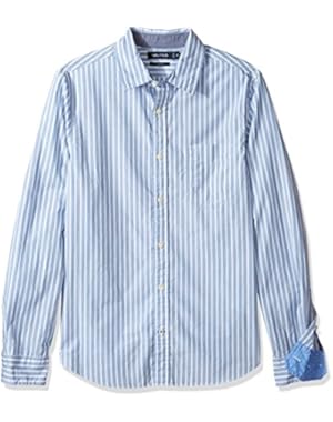 Men's Long Sleeve Striped Button Down Shirt