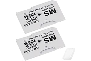 ZHUROUPU Dual Micro SD/SDHC to Memory Stick Pro Duo Adapter for PlayStation for PSP 1000 2000 3000 E1000 3001 3003 and Sony C