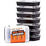 LIFT Certified BPA-Free Reusable Microwavable Meal Prep Containers with Lids, 28-Ounce, 7 Pack (Includes Ebook)