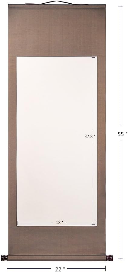 jz003 hmay Blank Mounting Hanging Scroll Chinese Rice Xuan Paper Art Wall Scrolls for Sumie and Calligraphy (55 inch)