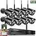 【2018 update】 OOSSXX 8-Channel HD 1080P Wireless Network/IP Security Camera System(IP Wireless WIFI NVR Kits),8Pcs 960P 1.3 Megapixel Wireless Indoor/Outdoor IR Bullet IP Cameras,P2P,App,No HDD