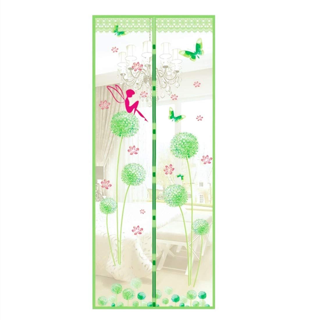 Magnetic Door Magnetic Insect Door Screen Door High Density Curtain Fly Bug Mosquito Mesh Curtain Size:90 * 210cm (color1) Green