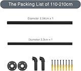 Qlfyuu Industrial Curtain Pole Black Extendable 110-210cm view 4