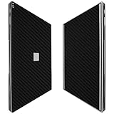 Skinomi Black Carbon Fiber Full Body Skin Compatible with Microsoft Surface Book 2 15 inch (Full Coverage) TechSkin with Anti-Bubble Clear Film Screen Protector