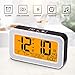 Music Alarm Clock, Digital Clock for Bedroom with Dimmer, Snooze,USB Rechargeable Clock with Dual Alarm, Temperature Detect, Smart Touch Backlight, Adjustable Alarm Volume