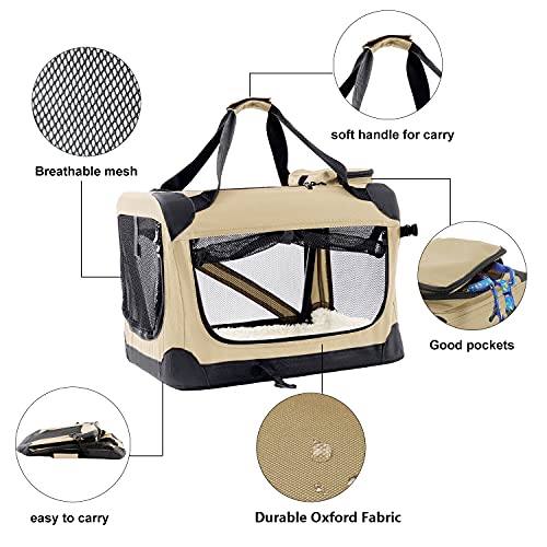 Large Dog Crate,Collapsible Dog Crates Foldable Travel Crate Kennel