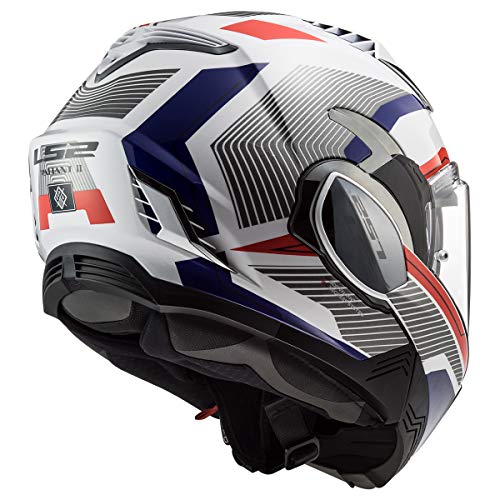LS2 Helmets Valiant II Revo Modular Helmet (White Red Blue Small