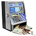 Ben Franklin Toys Kids Talking ATM Machine Savings Piggy Bank with Digital Screen, Electronic Calculator That Counts Real Money, and Safe Box for Kids, Silver