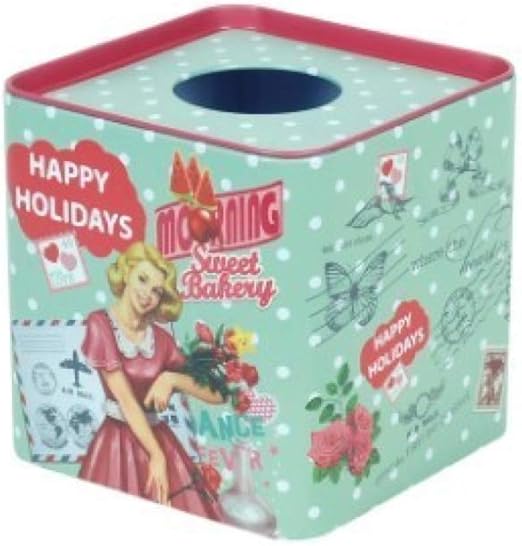 Caja de Pañuelos Vintage Metalica 12 cm: Amazon.es: Hogar