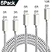 TNSO MFi Certified Phone Cable 5Pack 3FT 3FT 6FT 6FT 10FT Nylon Braided USB Charging & Syncing Cord Compatible with Phone X Phone 8 8 Plus 7 7 Plus 6s 6s Plus 6 6 Plus (Silver&Gray)