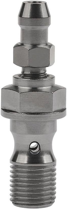 Wanyifa Titanium Clutch Slave Cylinder Brake Caliper Single Banjo M10 X 1.0 125mm Bolt with Bleeder Valve (Titanium, Pitch 1.0mm)