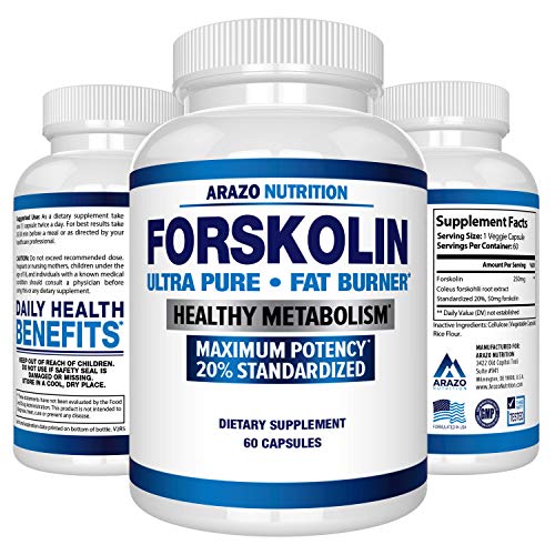 Forskolin Extract 250MG Supplement – 60 Capsules – Arazo Nutrition