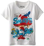 Smurfs Little Boys' Toddler Short Sleeve T-Shirt, White, 4T