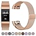 GEAK For Fitbit Charge 2 Bands, Milanese Stainless Steel Replacement Accessories for Fitbit Charge 2 Small # Rose gold