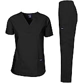 Dagacci Scrubs Medical Uniform Women and Man Scrubs Set Medical Scrubs Top and Pants