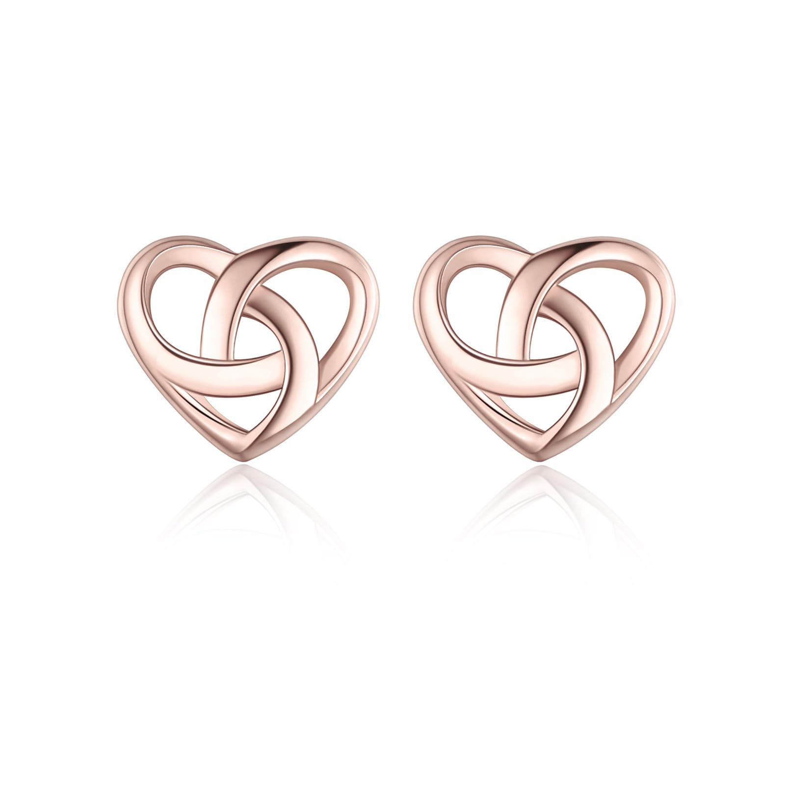 ChicSilver Earrings for Women Sterling Silver Celtic Heart Stud Earring 925 Silver Small Ear Studs for Sensitive Ears
