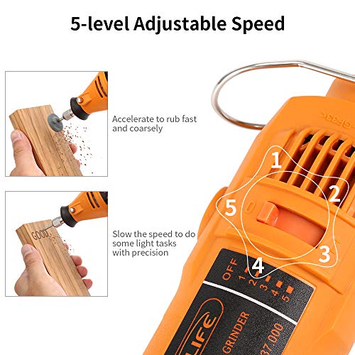 Rotary Tool Kit, INLIFE Multi-functional Power Rotary Tool Electric Drill Grinder with Adjustable Speed for Home Improvement and Crafting Projects (150 pieces)